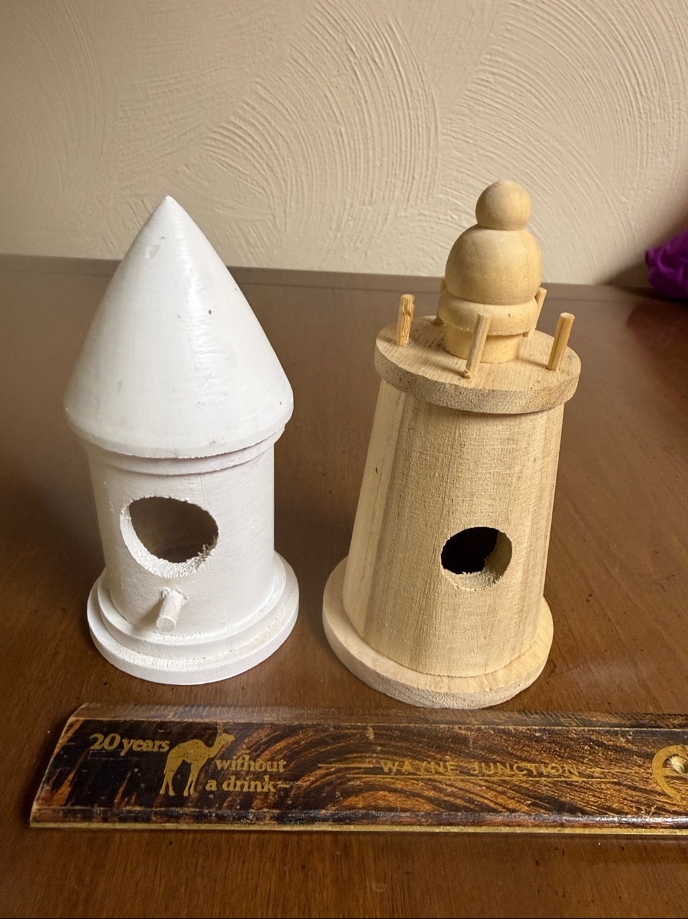 Birdhouse Lighthouse Mini Wood Crafts Home Decor